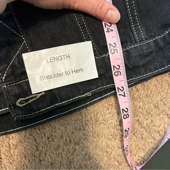 Men’s Denim Ripped Vest Trucker Biker Sleeveless Black Button Down Size Medium - Picture 10 of 10